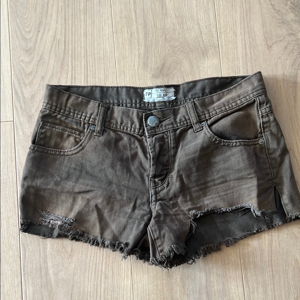 Free People Raw-Edge Denim Shorts